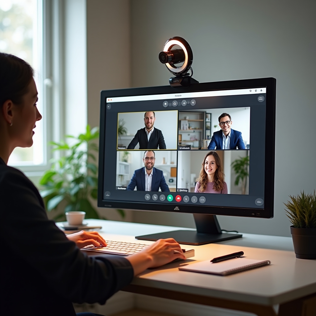 Professionelles Online-Workshop-Setup mit klarer Video-Verbindung